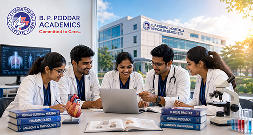 Medical students in a lecture hall engaged in academic learning