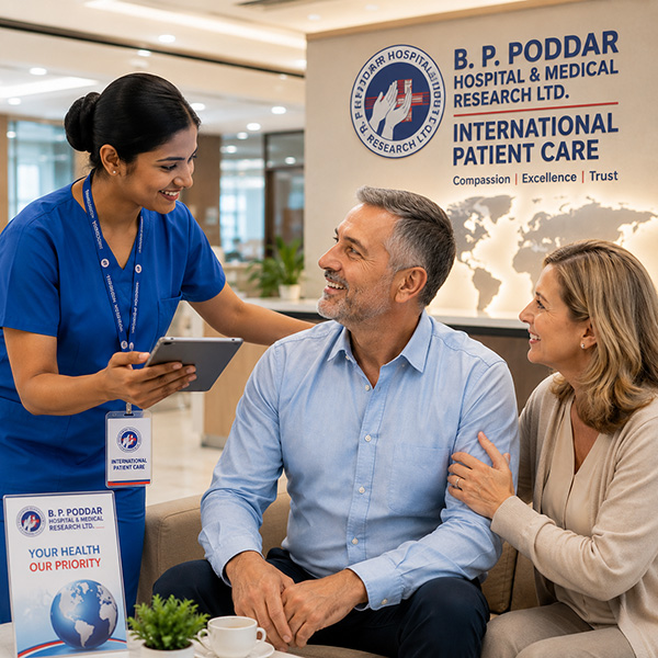 Doctor examining a globe with a stethoscope representing international patient care